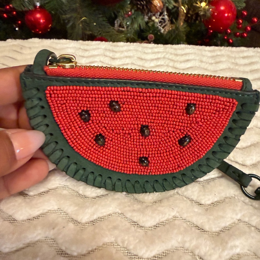 Tory Burch Watermelon Beaded Coin Purse